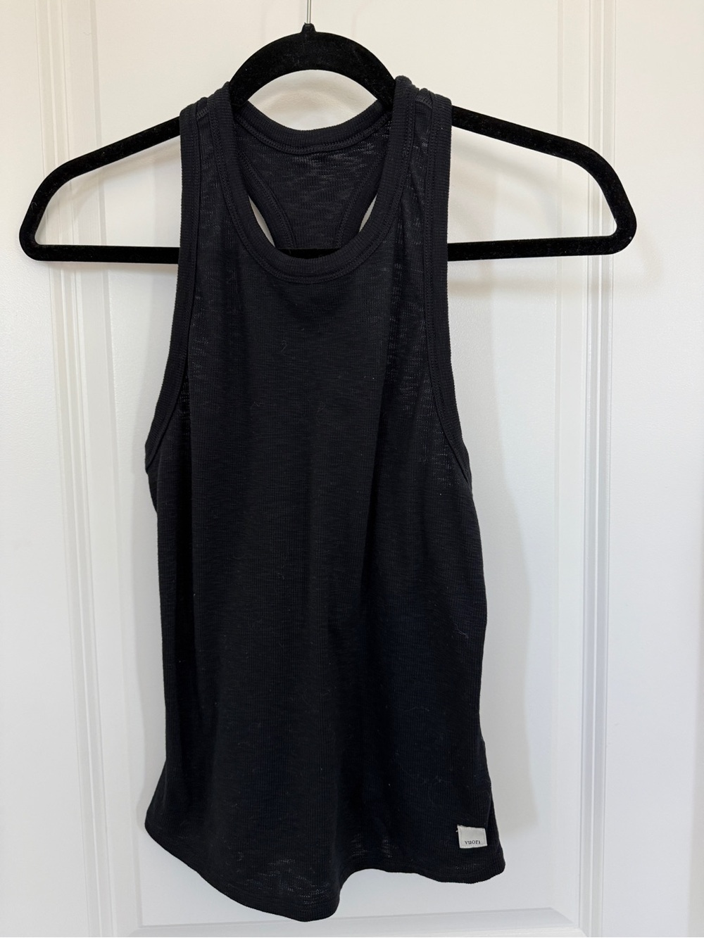 Vuori Black Ribbed Racerback Tank